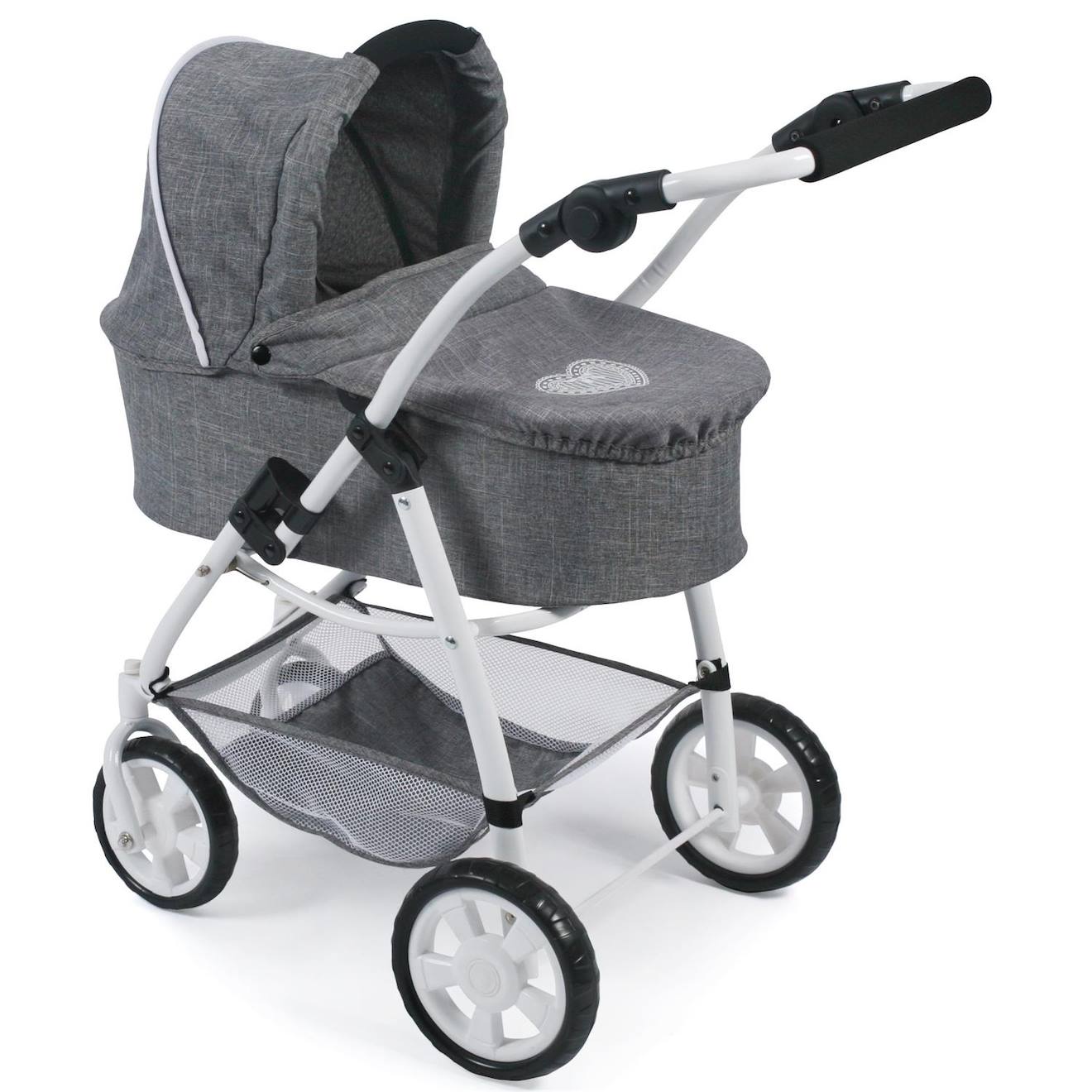 La poussette combinée 3 en 1 emotion all in pour poupées gris
