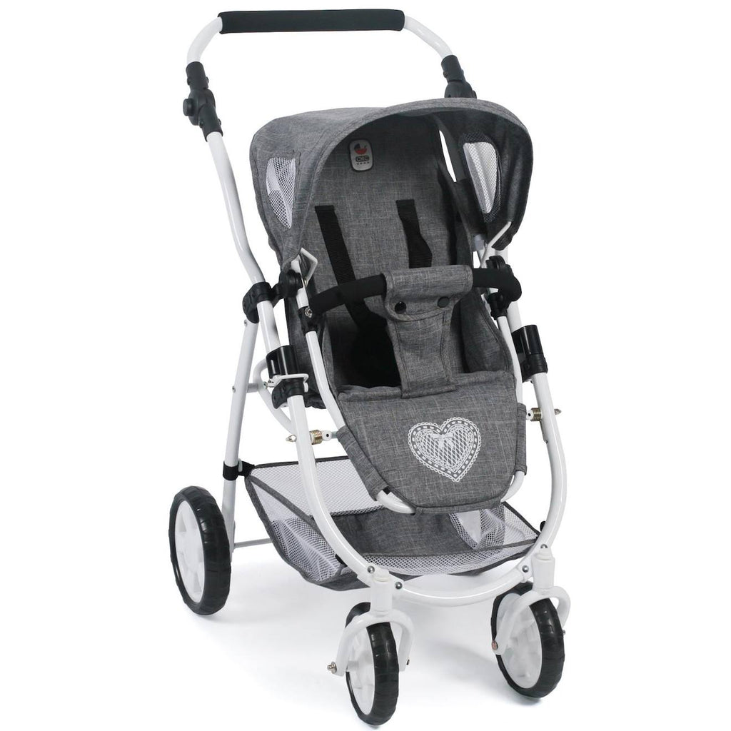 La poussette combinée 3 en 1 emotion all in pour poupées gris