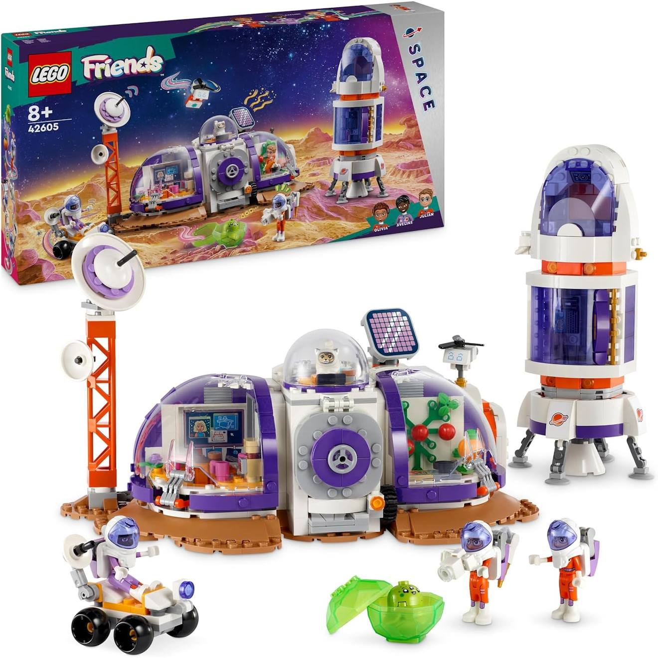 La station spatiale martienne et la fusée 42605 multicolore
