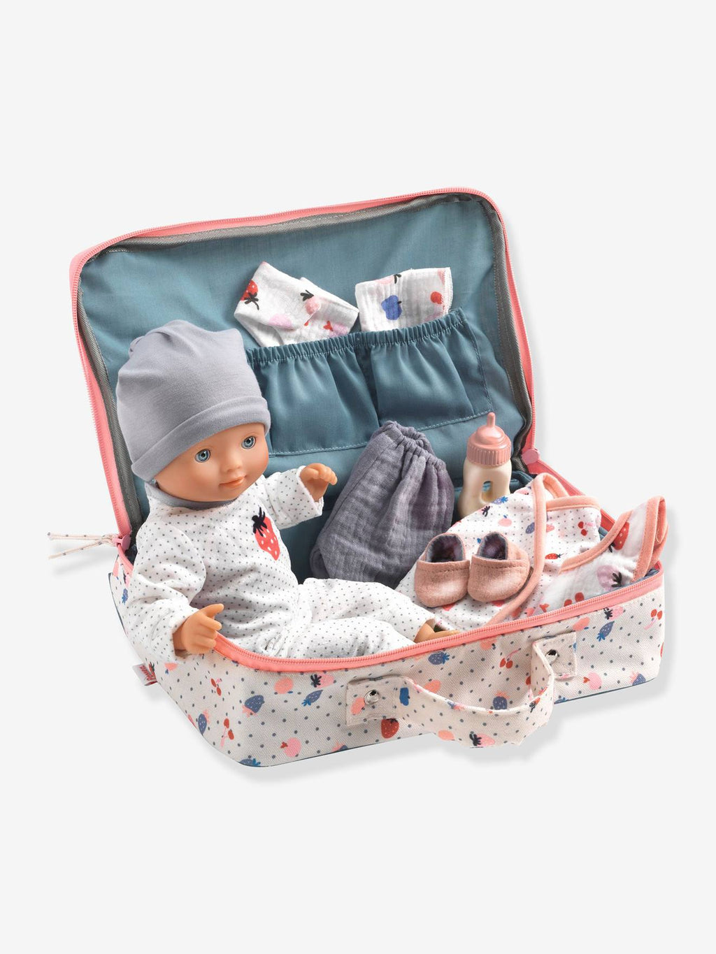 La valise poupon + accessoires vanille