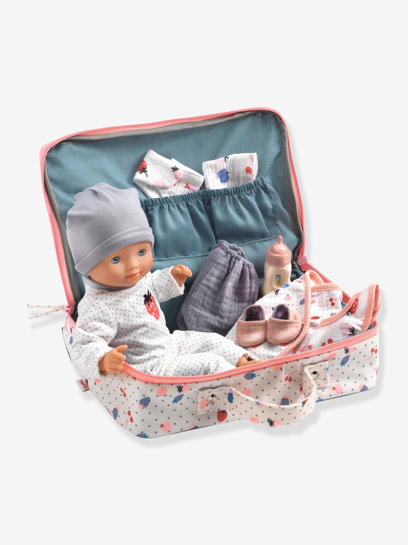 La valise poupon + accessoires vanille