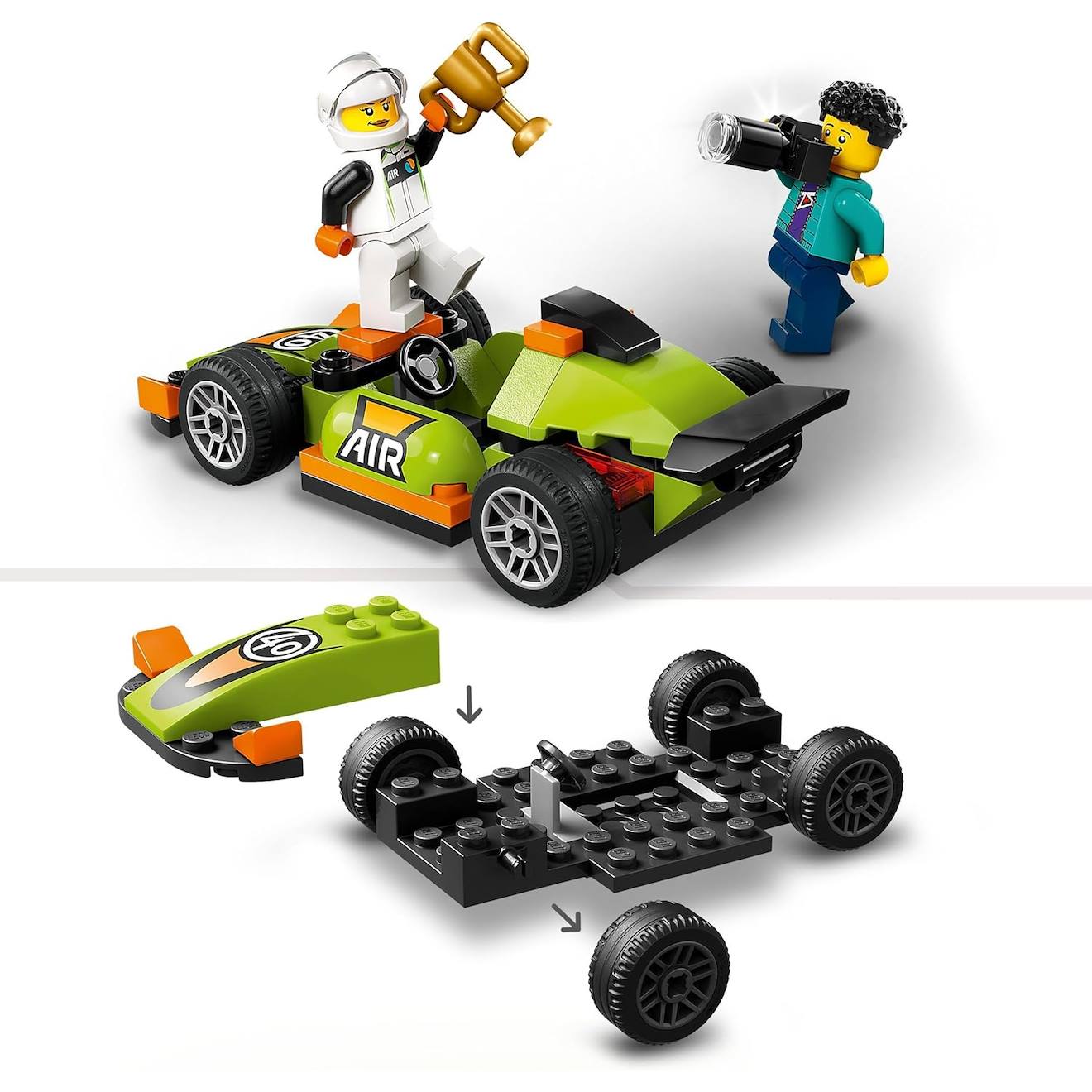 La voiture de course verte 60399 multicolore