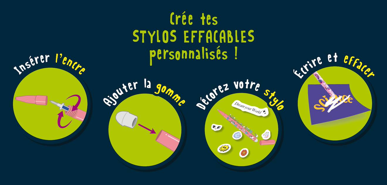 Laboratoire de stylos effaçables edition fr i'm a genius multicolore