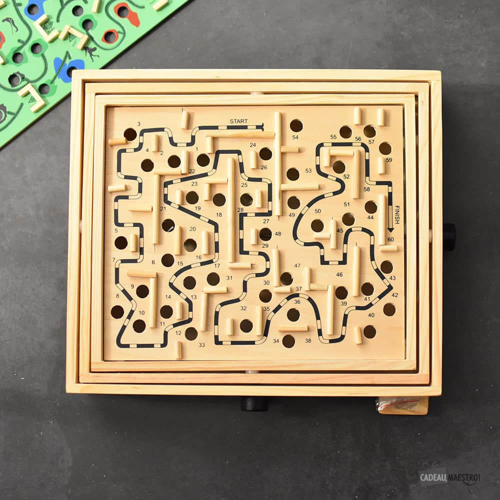 Labyrinthe en Bois Multi-Plateaux - Casse-Tête Philos