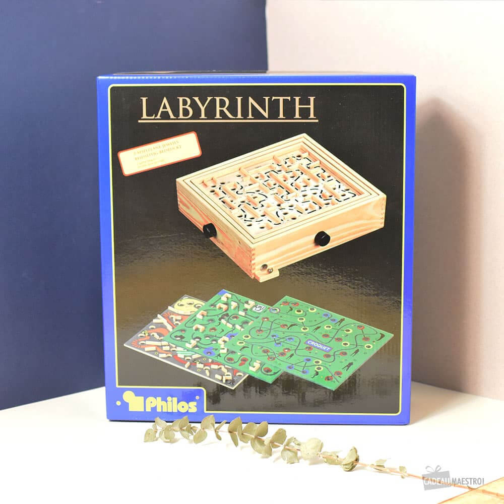 Labyrinthe en Bois Multi-Plateaux - Casse-Tête Philos