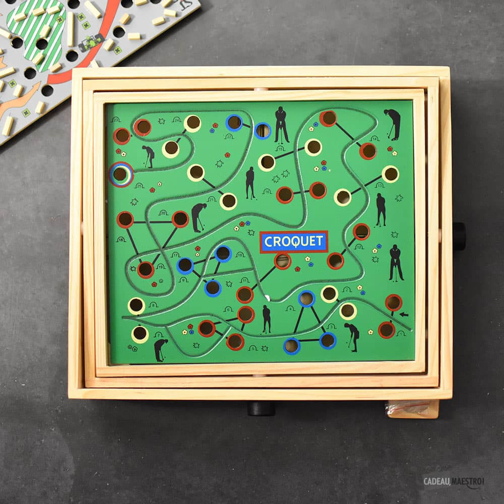 Labyrinthe en Bois Multi-Plateaux - Casse-Tête Philos