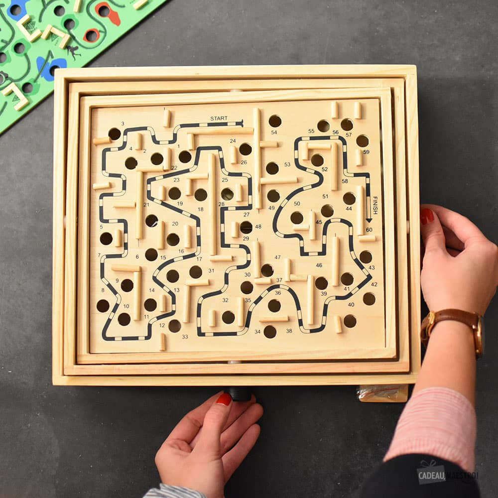 Labyrinthe en Bois Multi-Plateaux - Casse-Tête