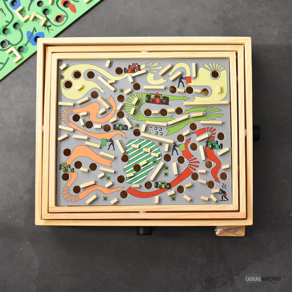 Labyrinthe en Bois Multi-Plateaux - Casse-Tête Philos