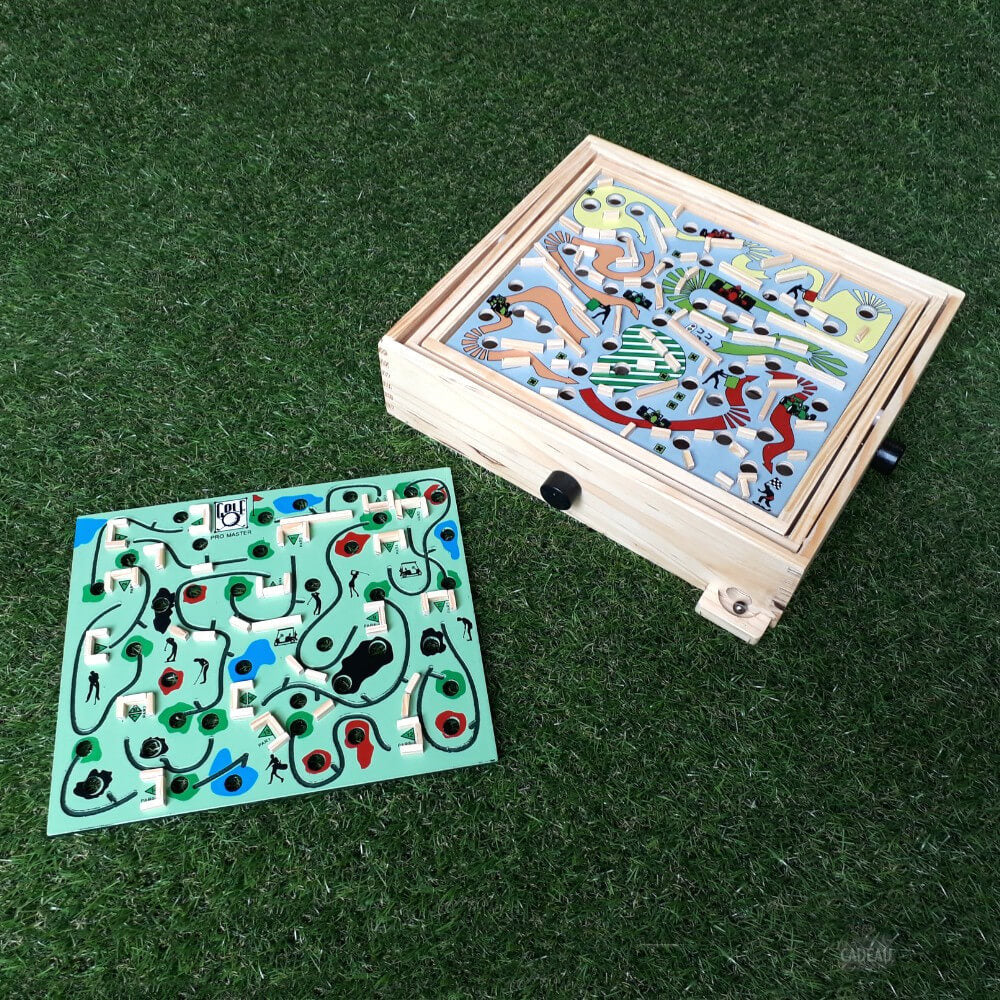 Labyrinthe en Bois Multi-Plateaux - Casse-Tête Philos