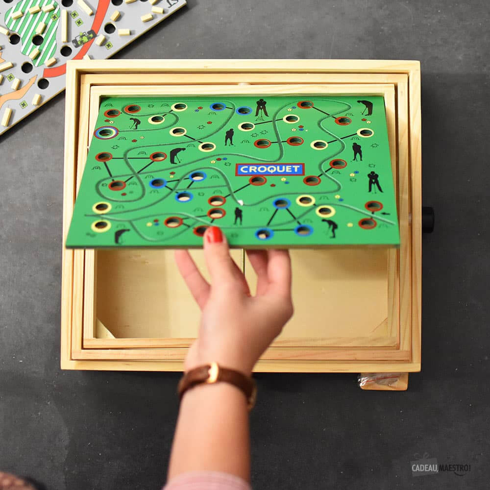 Labyrinthe en Bois Multi-Plateaux - Casse-Tête Philos