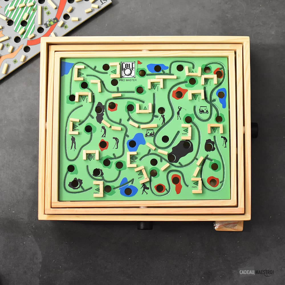 Labyrinthe en Bois Multi-Plateaux - Casse-Tête Philos