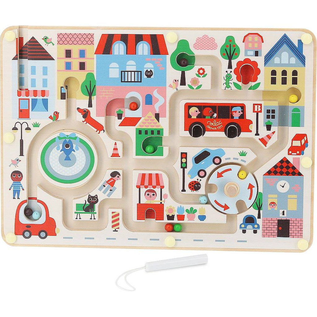 Labyrinthe magnétique ma petite ville beige