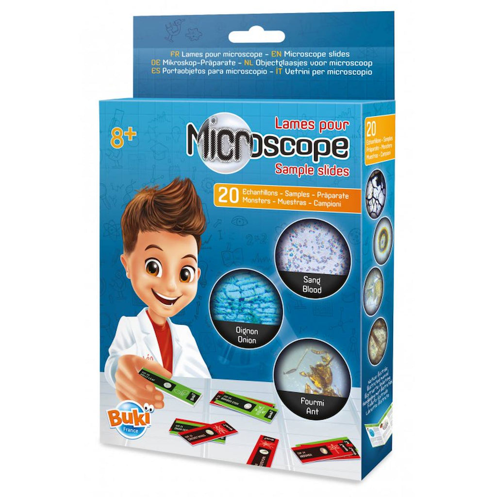 Lames pour microscope bleu