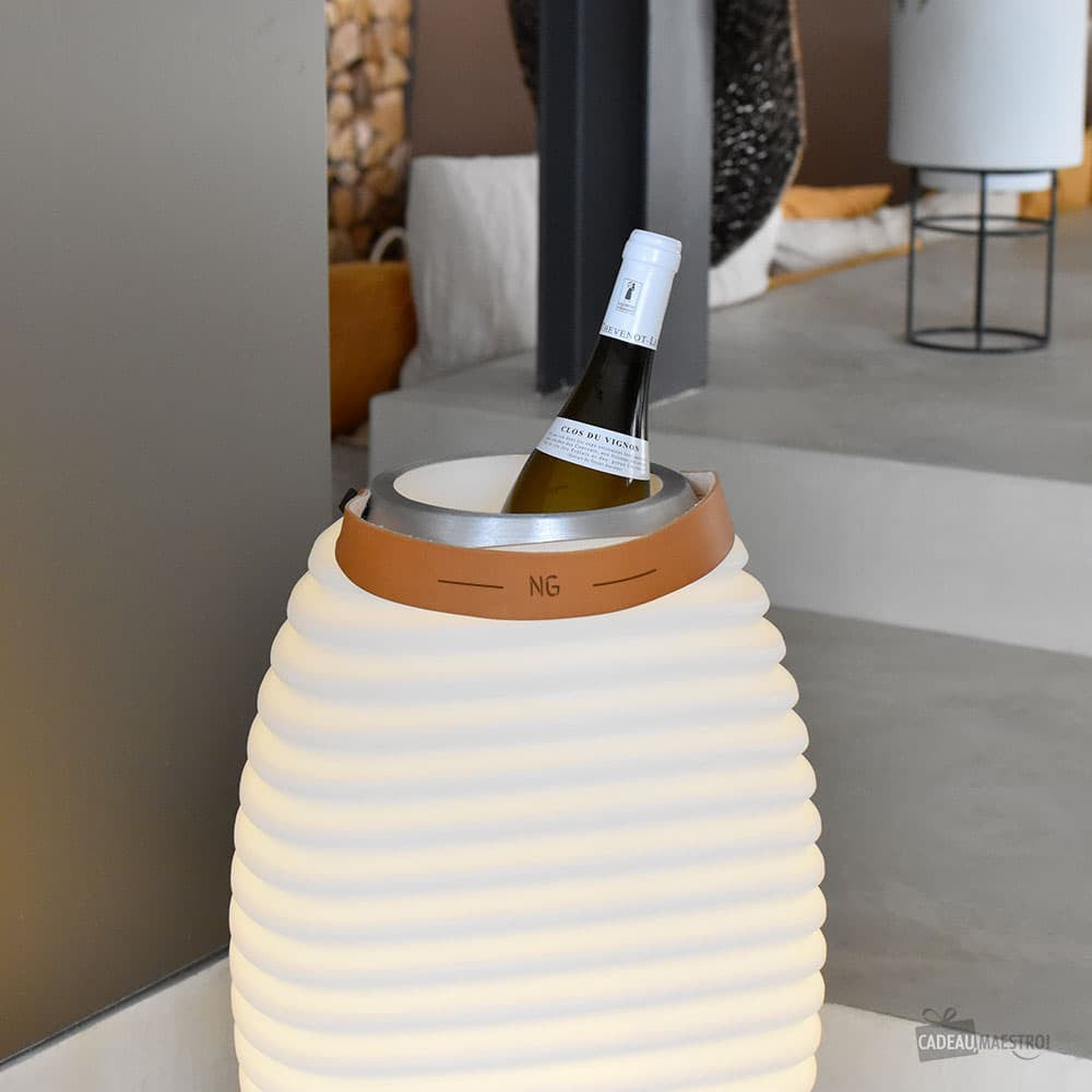 Lampadaire LED Seau à Glace Kooduu 50 Initiales à Personnaliser - Enceinte Personnalisée