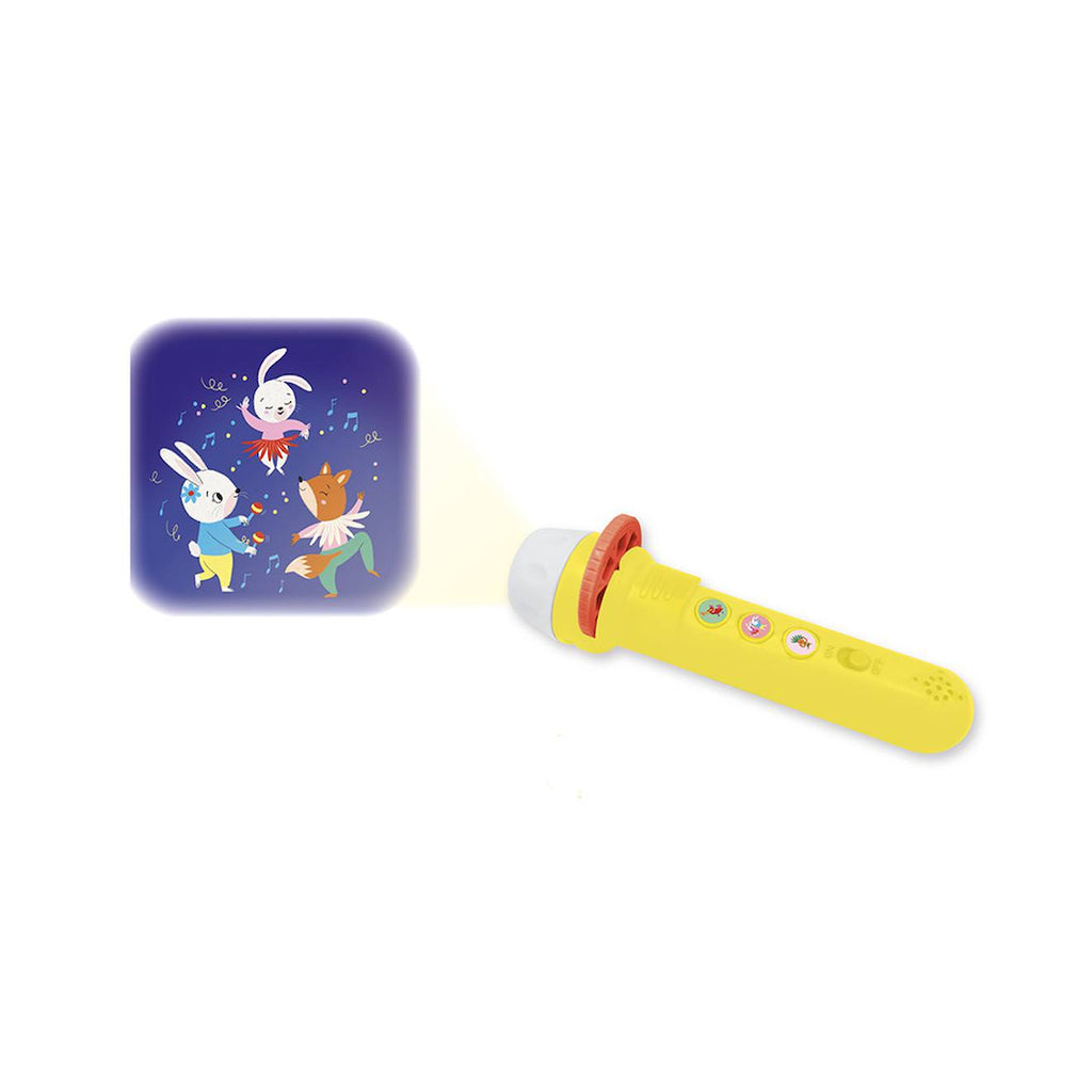 Lampe à histoires sonore à projeter l'heure de la fête - conteuse enfant jaune