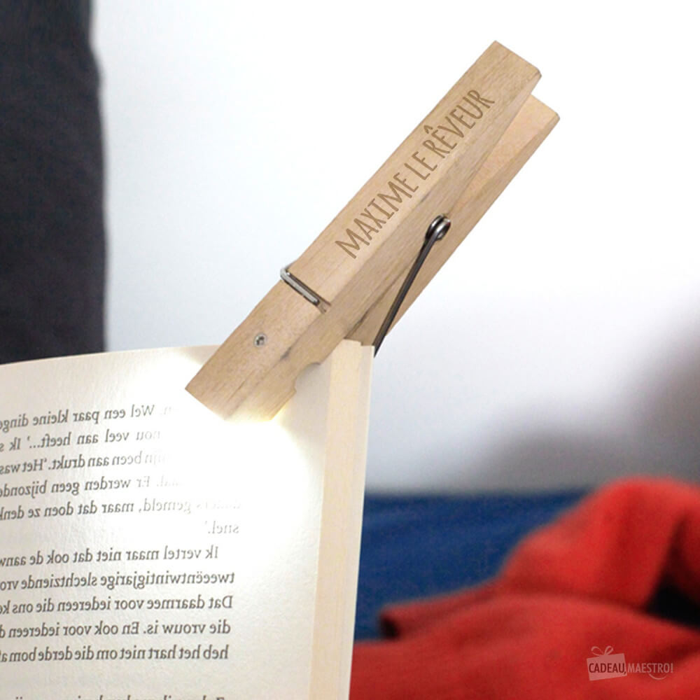 Lampe à Livre Pince à Linge à Personnaliser - Accessoires pour Livre