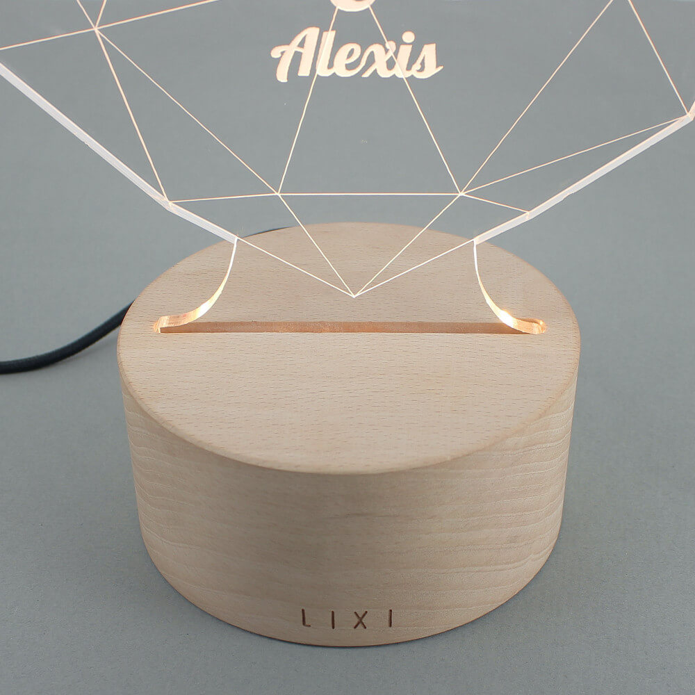 Lampe Lixi Coeur 3D À Personnaliser - Lampe Personnalisée Lixi