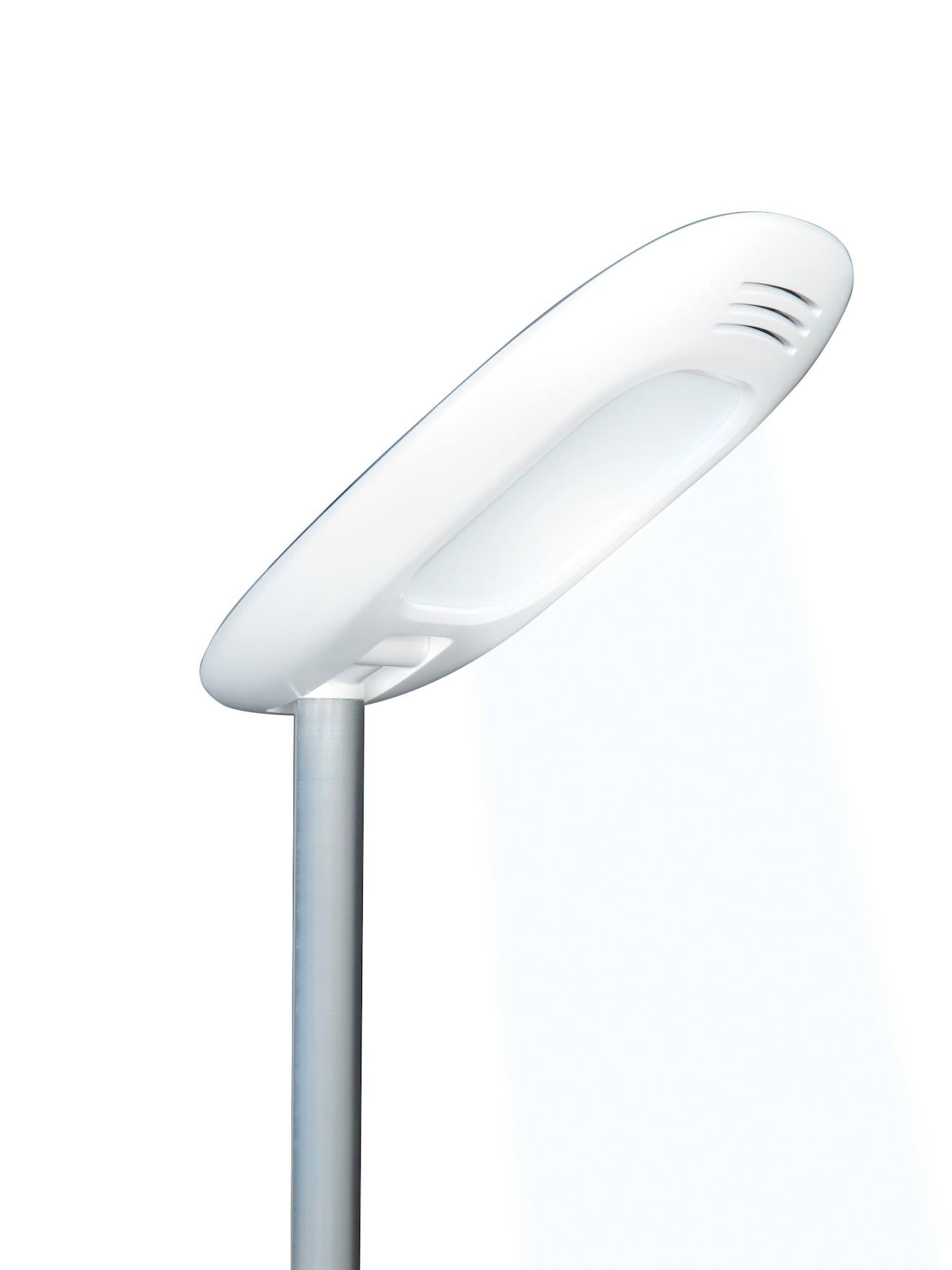 Lampe de bureau avec lumières LED et enceinte Bluetooth blanc