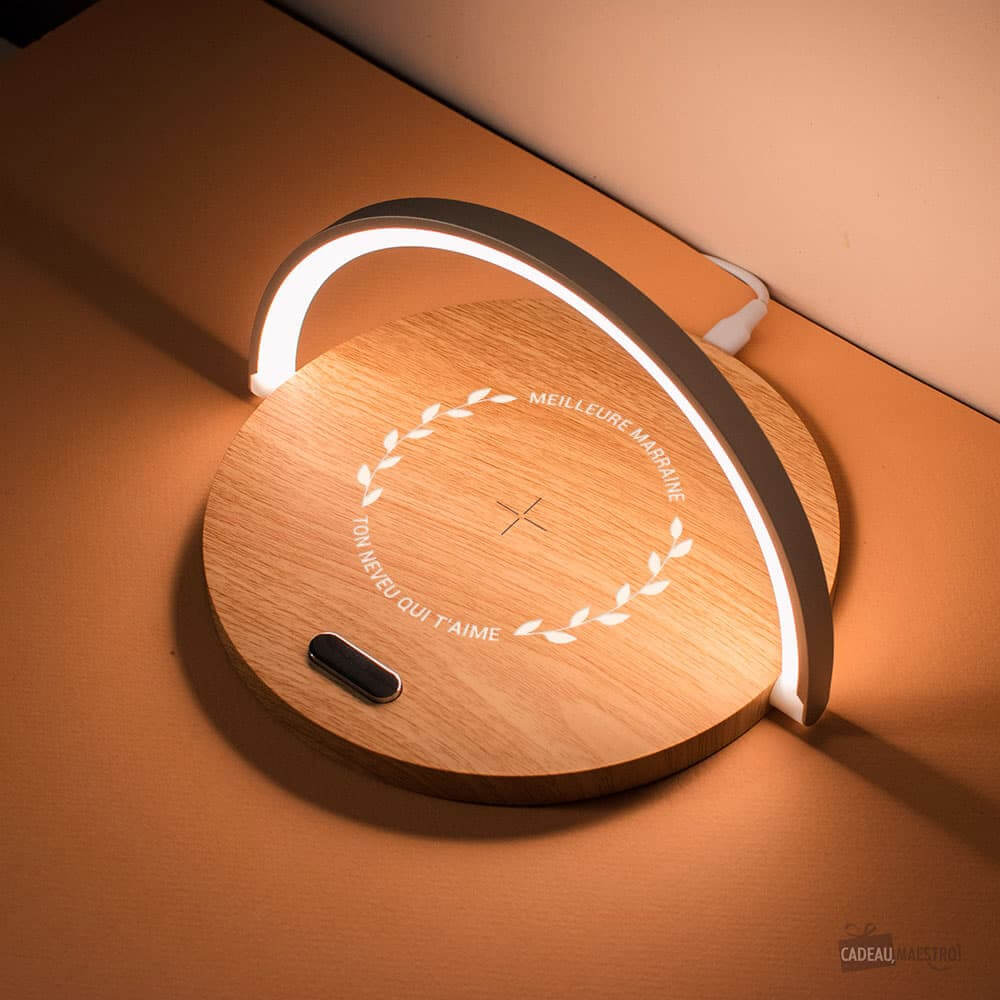 Lampe de Chevet Tactile Avec Station de Chargement Meilleur(e) à Personnaliser - Lampe Personnalisée