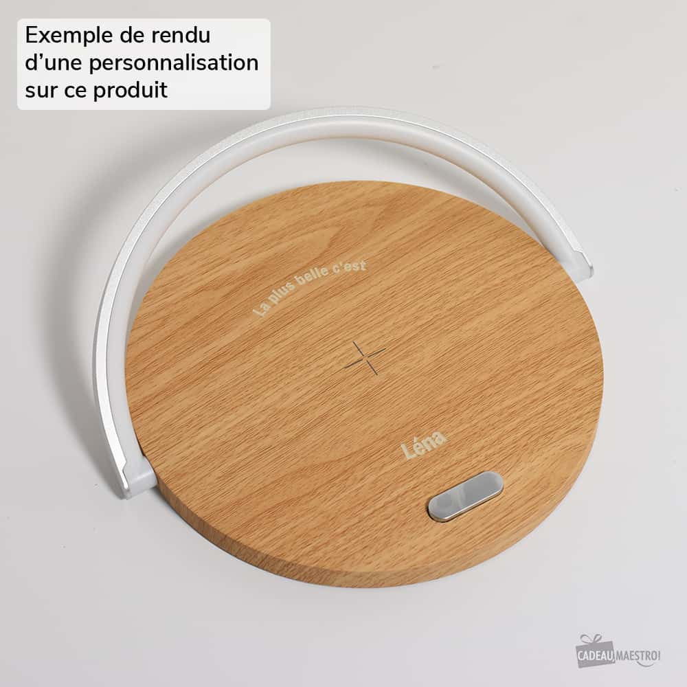 Lampe de Chevet Tactile Avec Station de Chargement à Personnaliser - Lampe Personnalisée