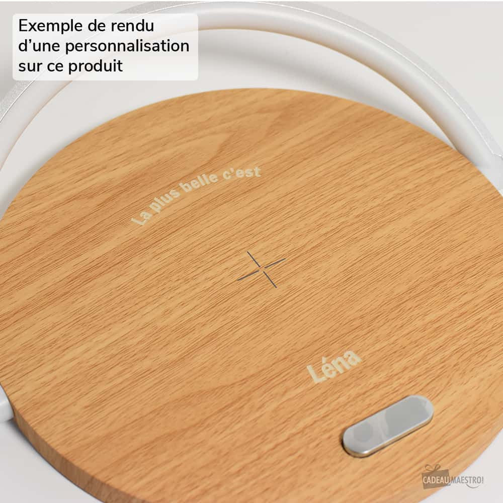 Lampe de Chevet Tactile Avec Station de Chargement à Personnaliser - Lampe Personnalisée