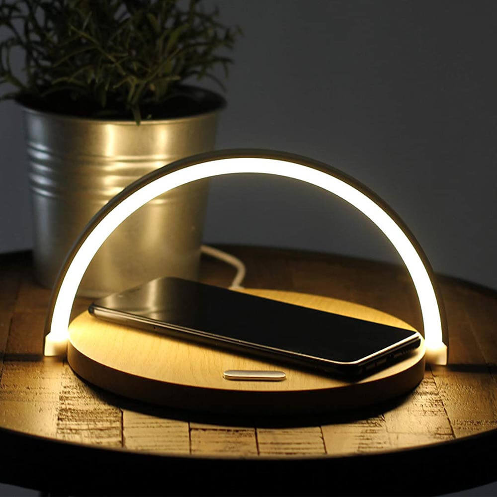 Lampe de Chevet Tactile Avec Station de Chargement - Lampe Personnalisée