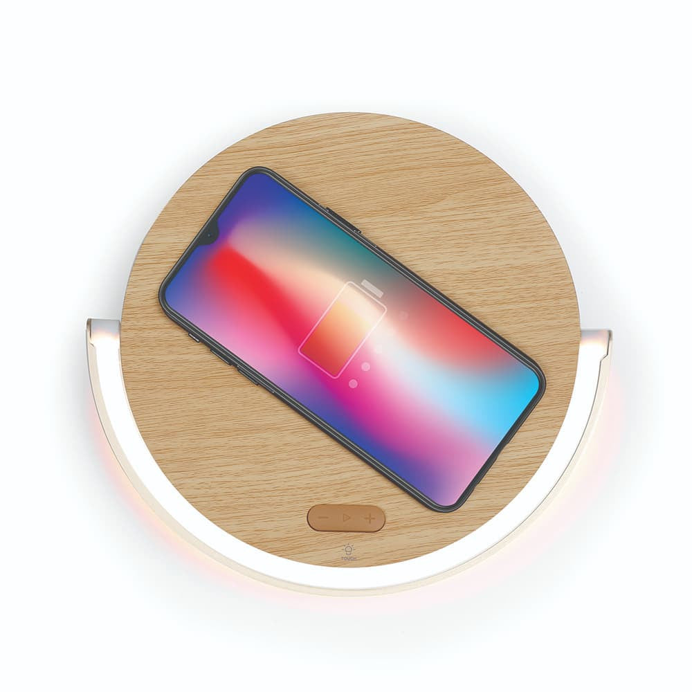 Lampe de Chevet Tactile Enceinte LED avec Chargeur à Induction - Enceinte Originale
