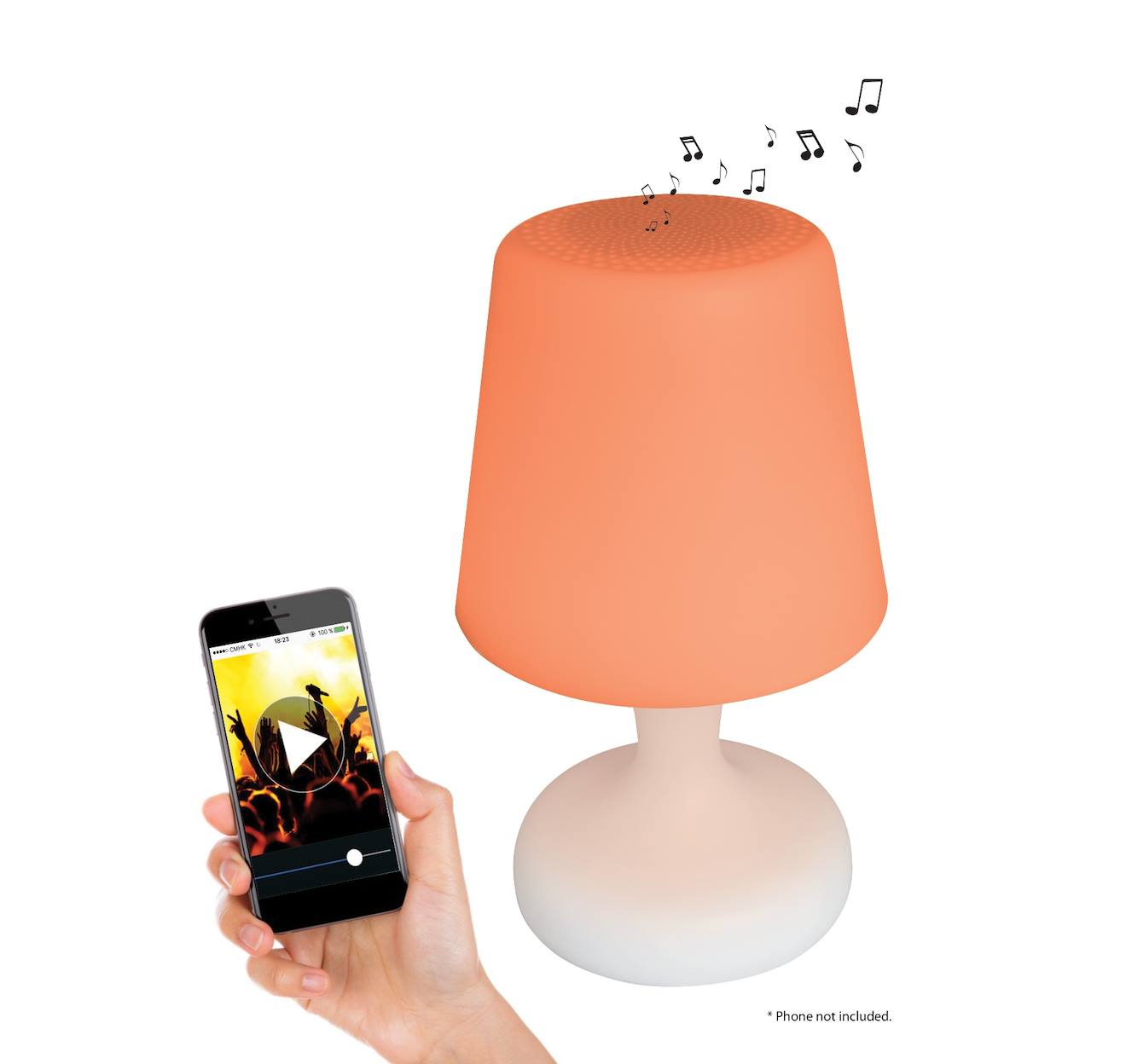 Lampe de table Bluetooth multicouleurs waterproof blanc