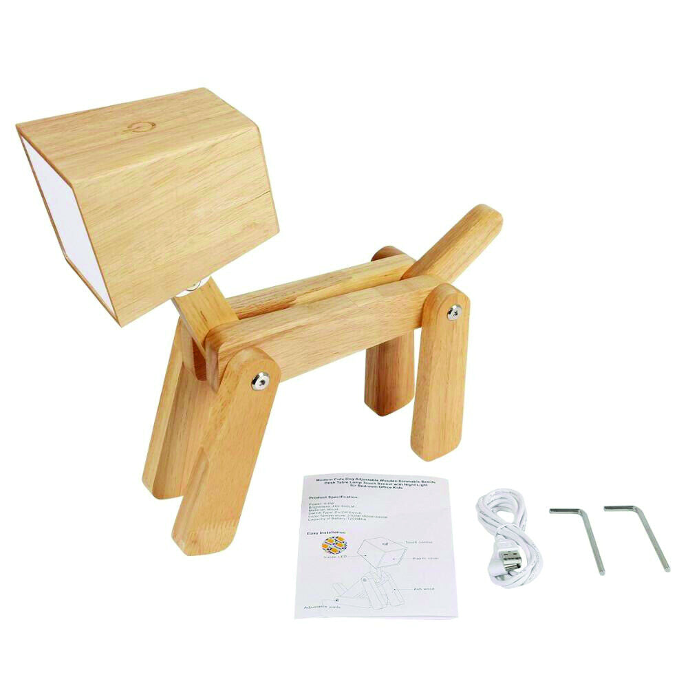 Lampe Chien en Bois Sans Fil - Lampe Originale