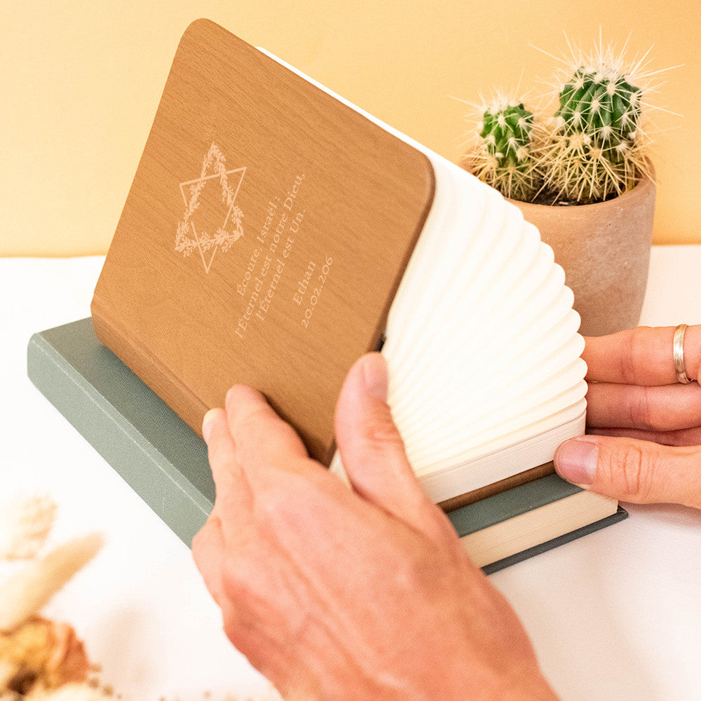 Lampe Livre LED Hanouka à Personnaliser - Lampe Personnalisée