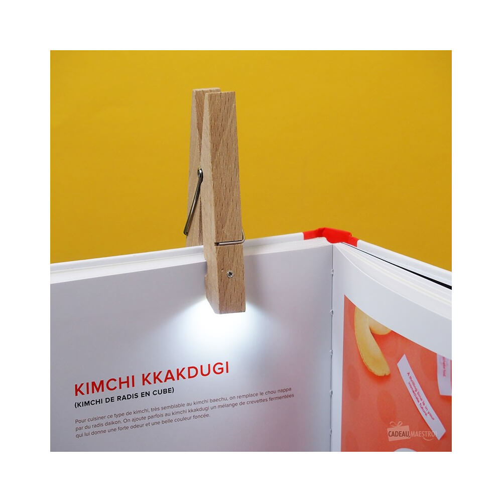 Lampe à Livre Pince à Linge - Accessoires pour Livre Kikkerland