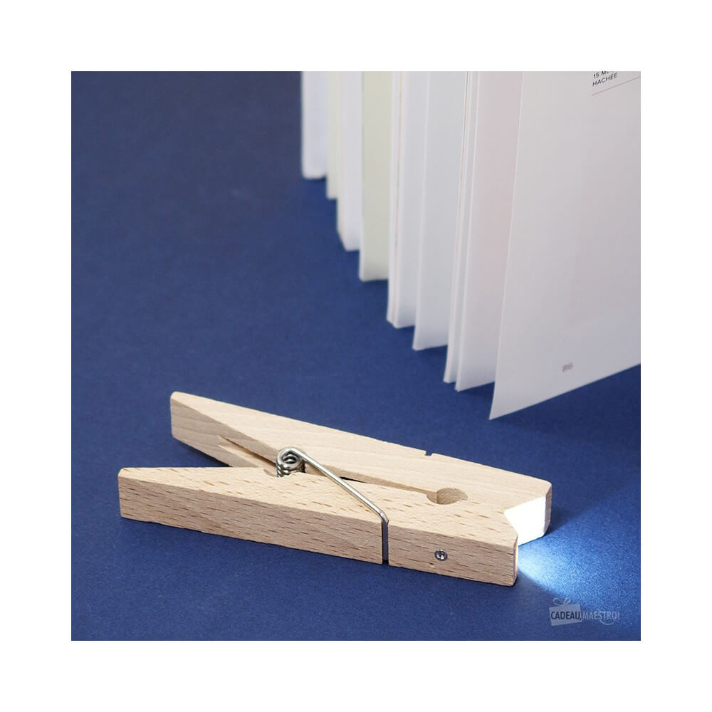 Lampe à Livre Pince à Linge - Accessoires pour Livre Kikkerland