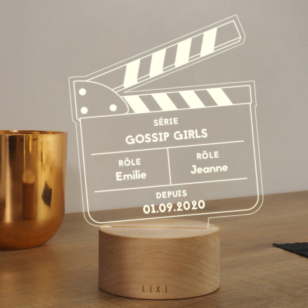 Lampe Lixi Clap de Cinéma à Personnaliser - Lampe Personnalisée