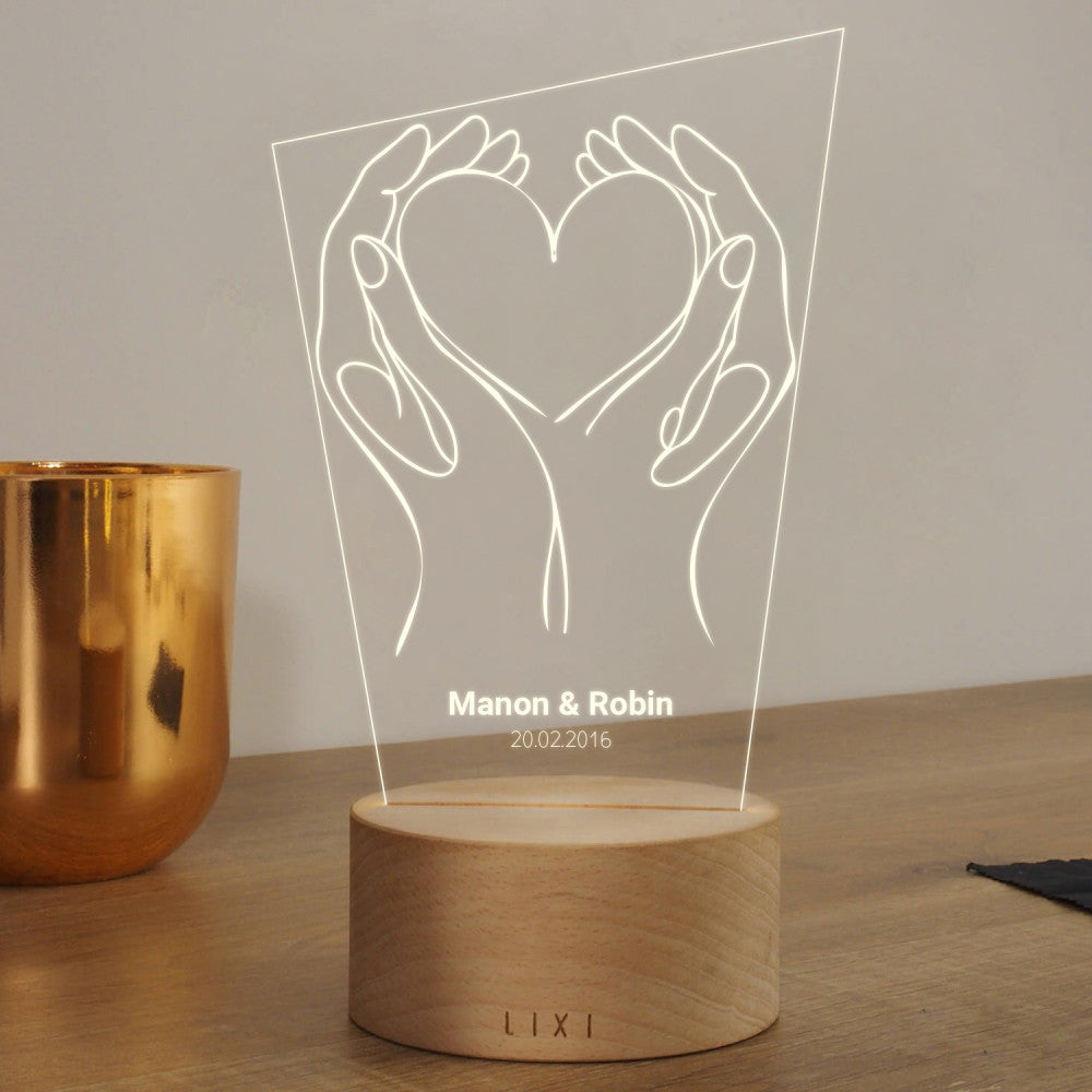 Lampe Lixi Coeur Couple à Personnaliser - Lampe Personnalisée