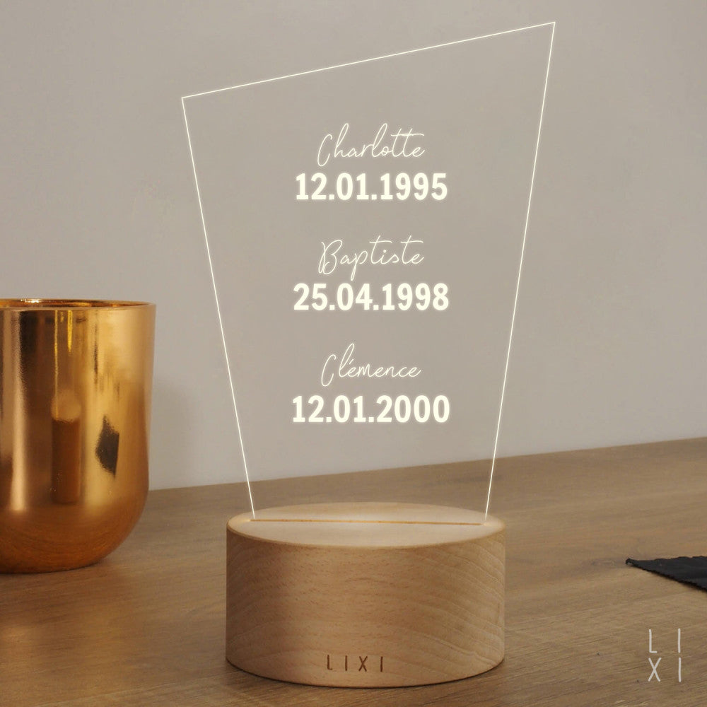 Lampe Lixi Dates Importantes à Personnaliser - Lampe Personnalisée