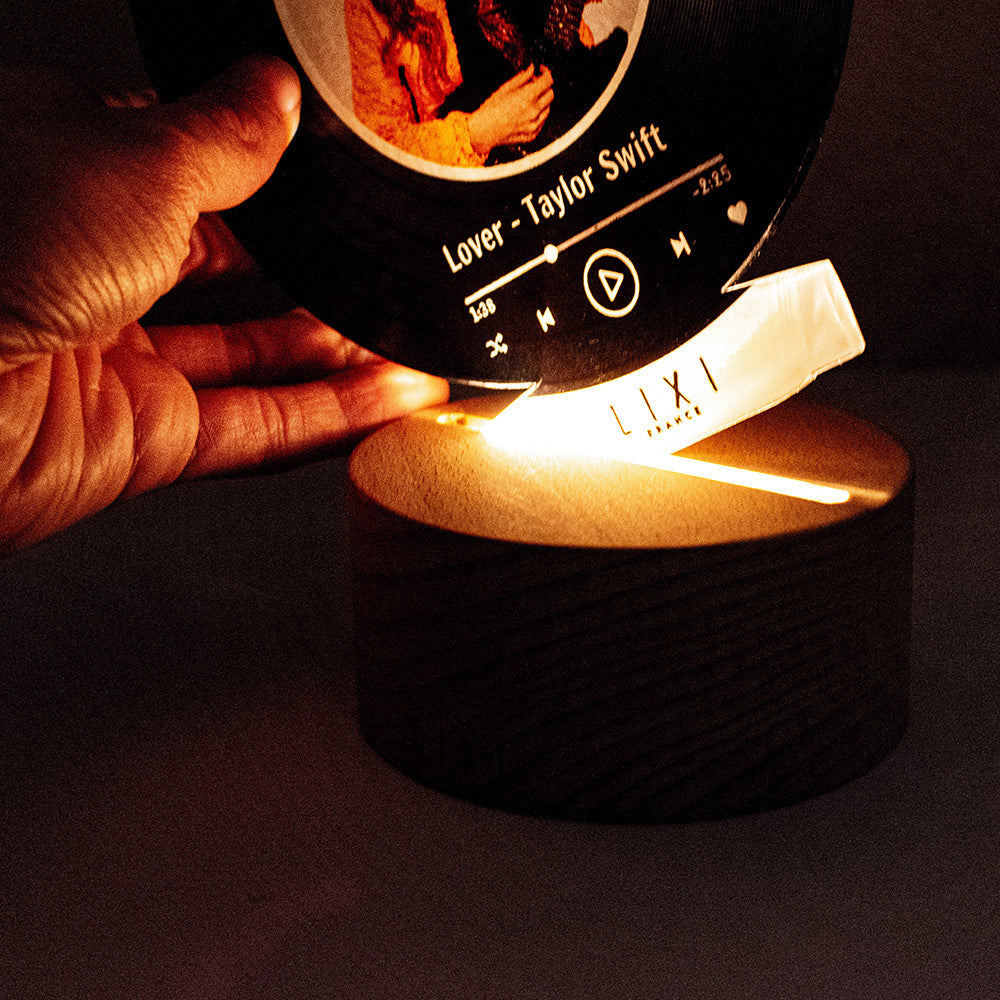 Lampe Lixi Disque d'Or Photo à Personnaliser - Lampe Personnalisée