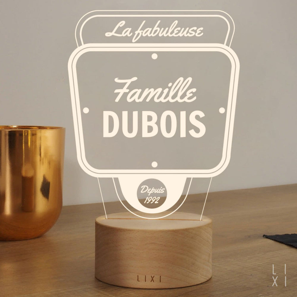 Lampe Lixi Famille à Personnaliser - Lampe Personnalisée