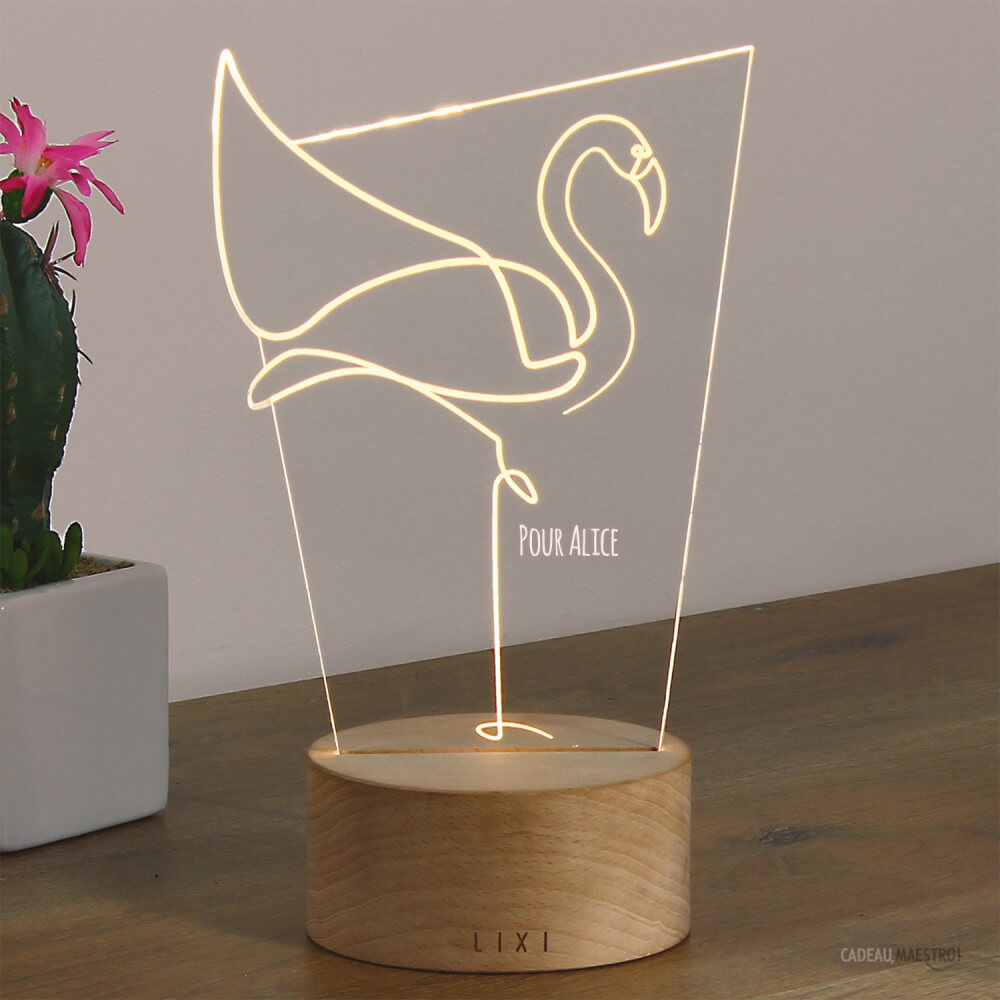 Lampe Lixi Flamingo À Personnaliser - Lampe Personnalisée Lixi