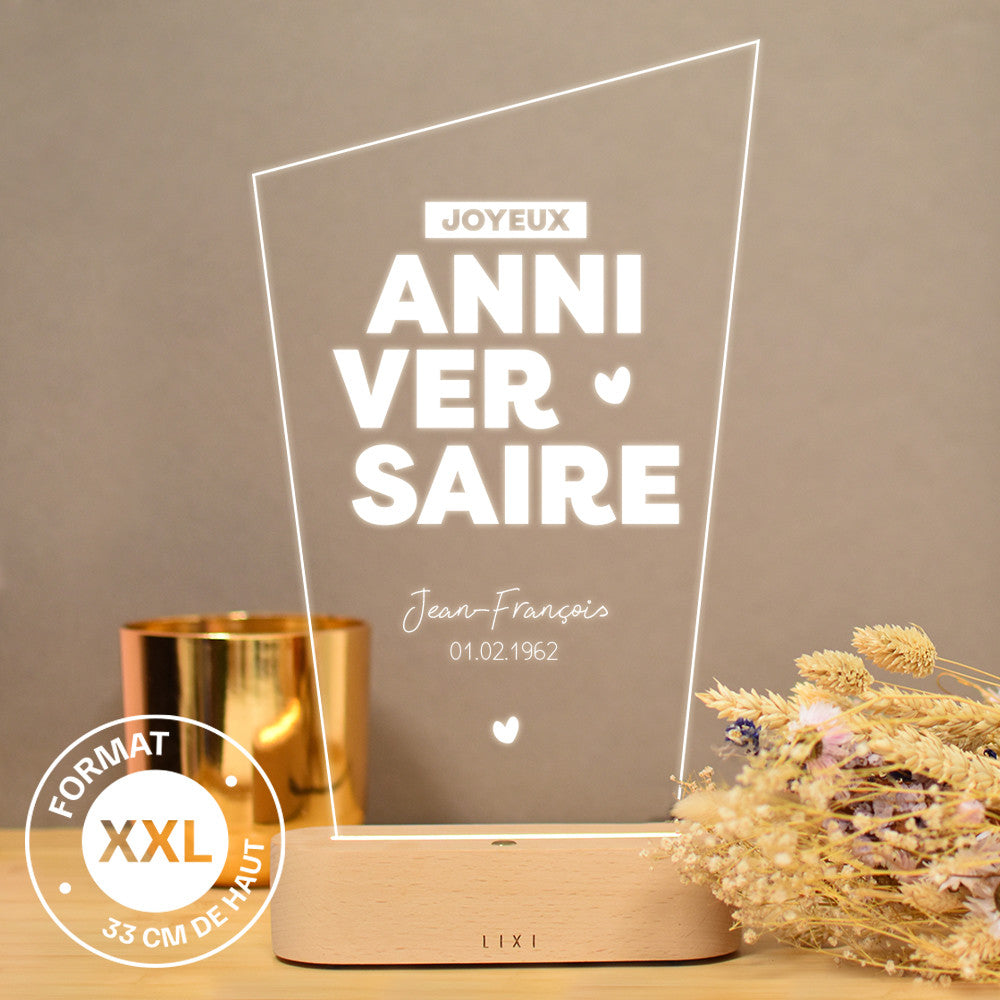 Lampe Lixi Horizon Joyeux Anniversaire à Personnaliser - Lampe Personnalisée