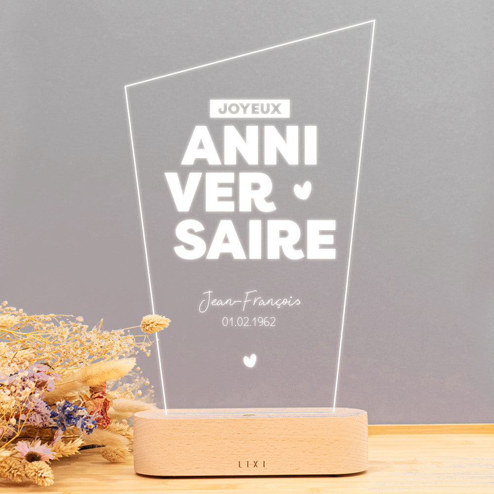 Lampe Lixi Horizon Joyeux Anniversaire à Personnaliser - Lampe Personnalisée