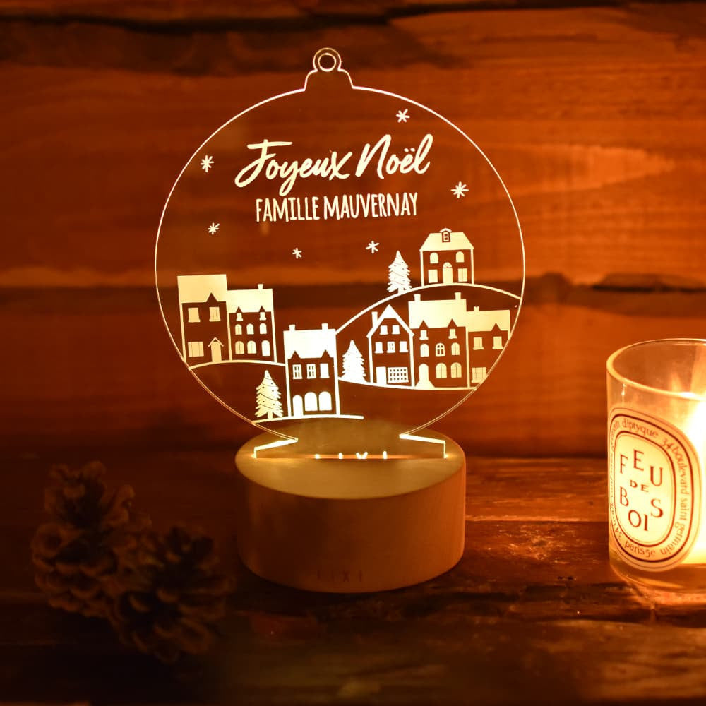 Lampe Lixi Joyeux Noël à Personnaliser - Lampe Personnalisée