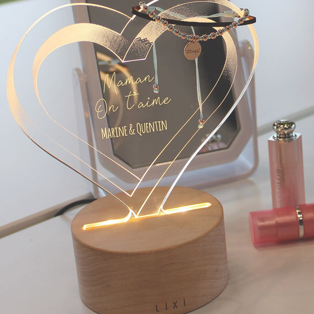 Lampe Lixi Message D'amour à Personnaliser - Lampe Personnalisée Lixi