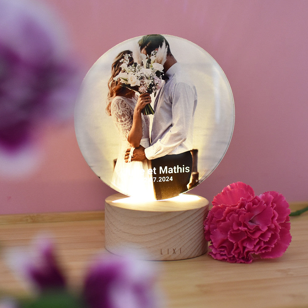 Lampe Lixi Photo et Texte à Personnaliser - Lampe Personnalisée