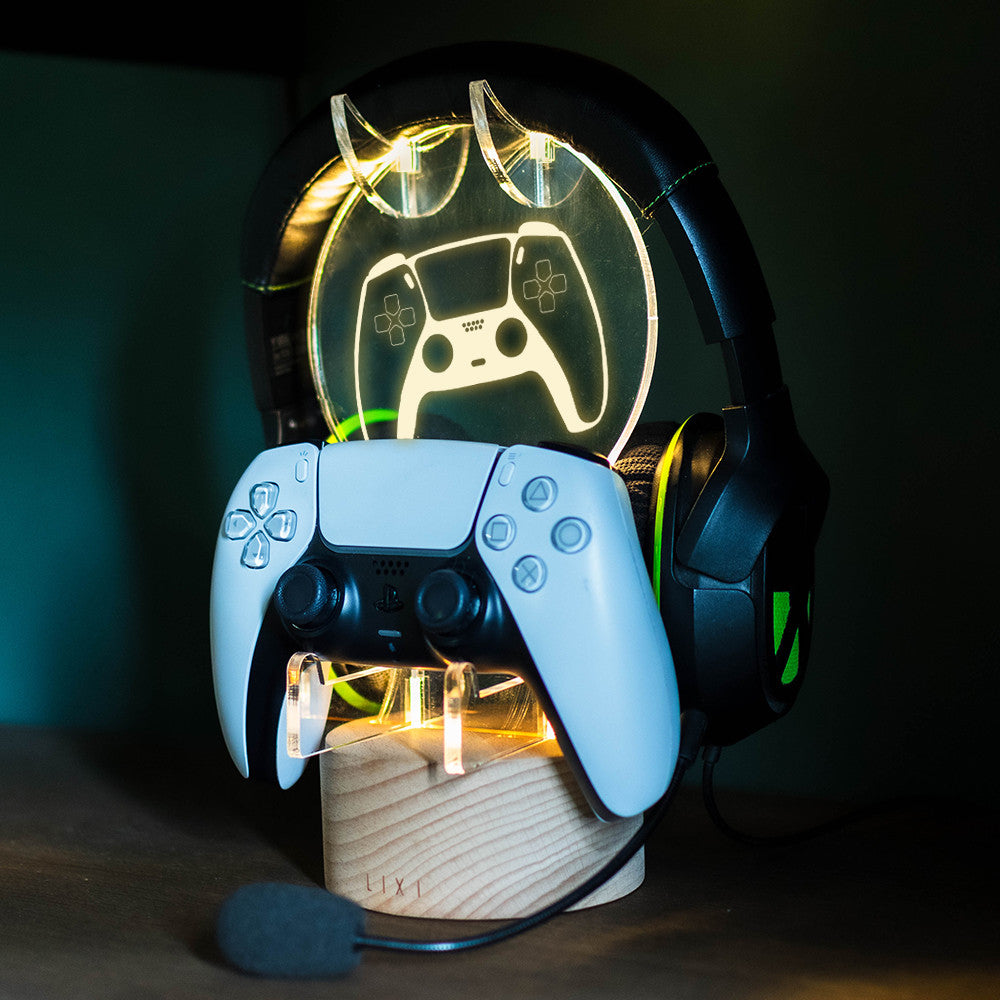 Lampe Lixi Support Manette et Casque Gaming à Personnaliser - Lampe Personnalisée