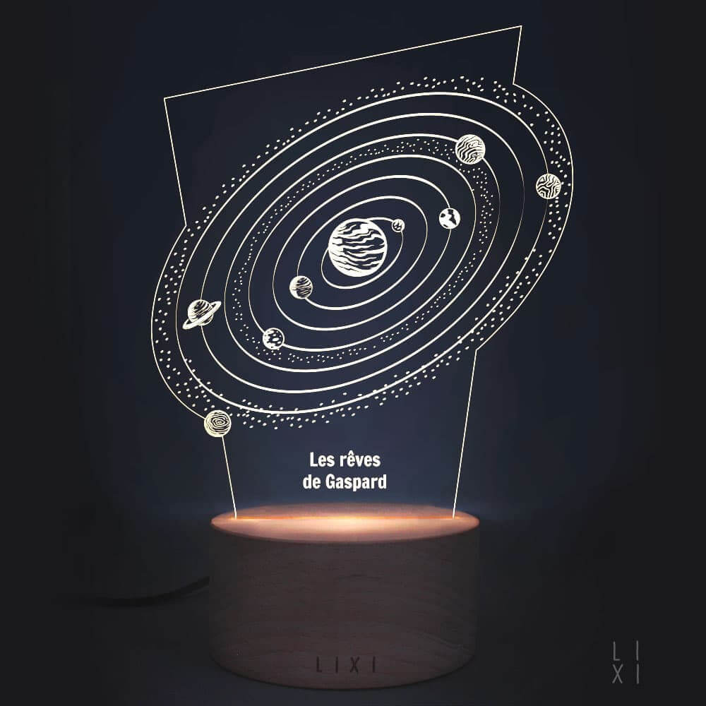 Lampe Lixi Système Solaire à Personnaliser - Lampe Personnalisée