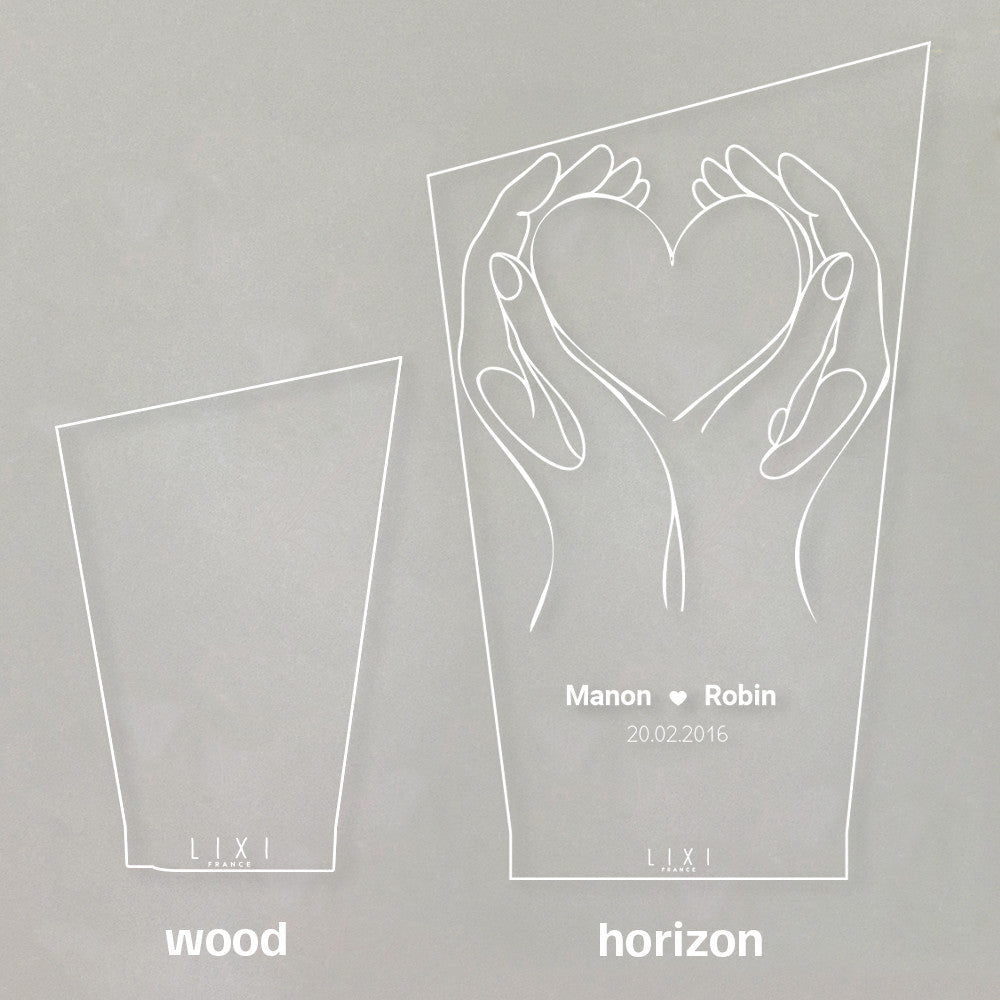 Lampe Lixi XL Coeur Couple à Personnaliser - Lampe Personnalisée