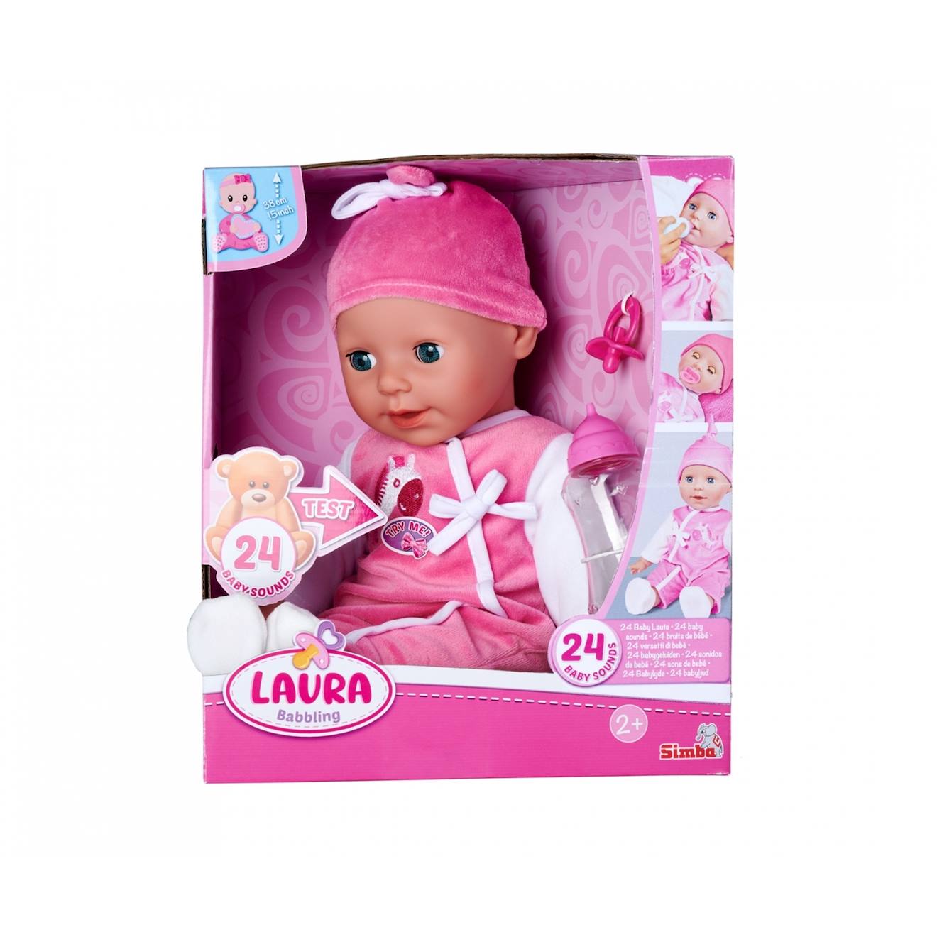 Laura poupée parlante rose
