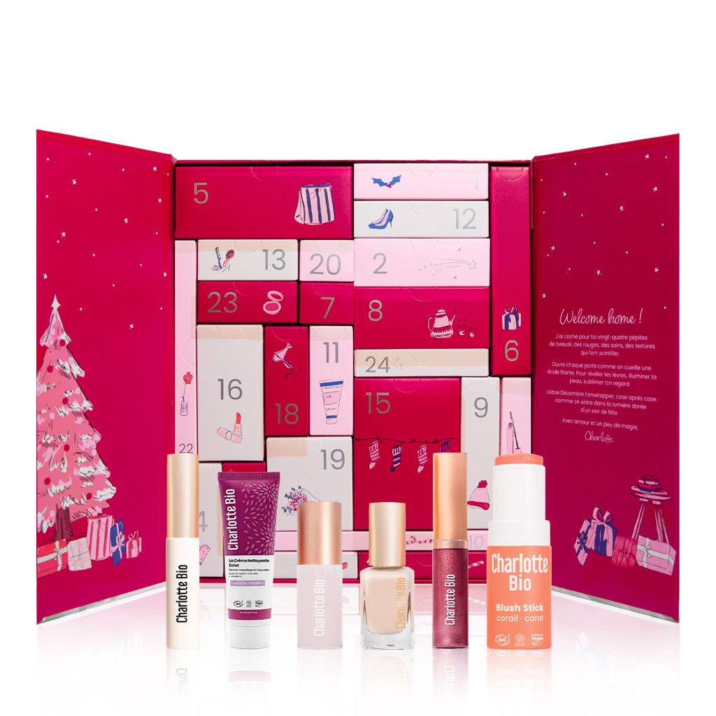 Calendrier de l'Avent Charlotte Bio – Maison de Noël, 24 produits beauté bio