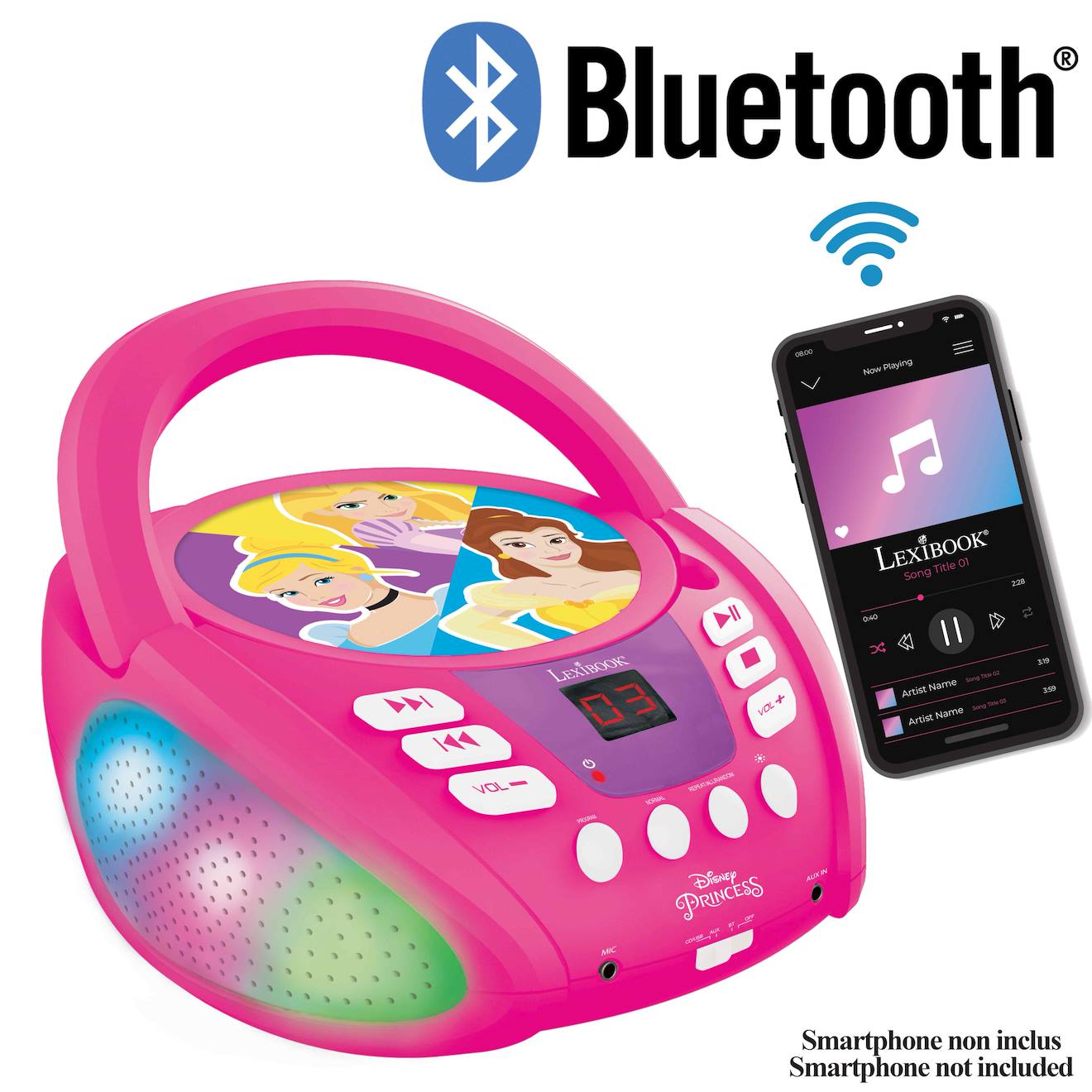 Lecteur CD Bluetooth Disney princess multicolore