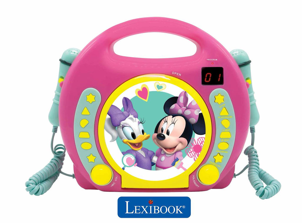 Lecteur CD portable avec 2 microphones Disney Minnie multicolore